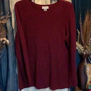 Ladies XL wine colored sweater with long sleeves